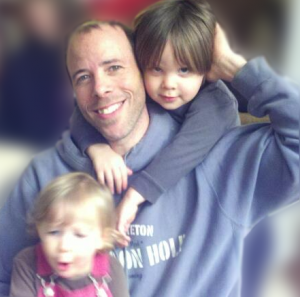 Kevin Turner with his children